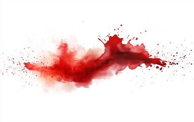 Red Paint Splatter on White Background with Minimalist Design