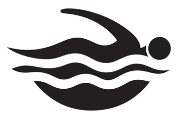 Obraz premium Swimming Silhouette Vector Depicts Water Sport and Active Lifestyle