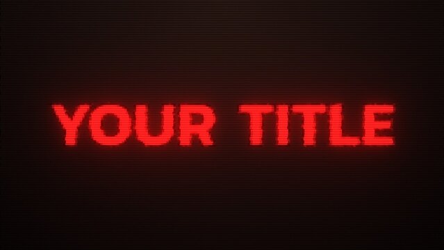 Warning Signal Text & Title Intro