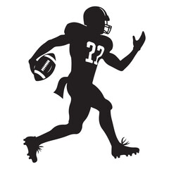 American football player vector design running with ball art print