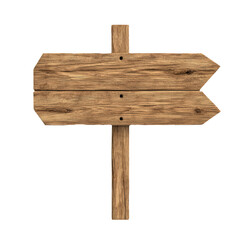 Fototapeta premium Wooden Signpost with Blank Directional Arrows for Custom Destinations and Messages
