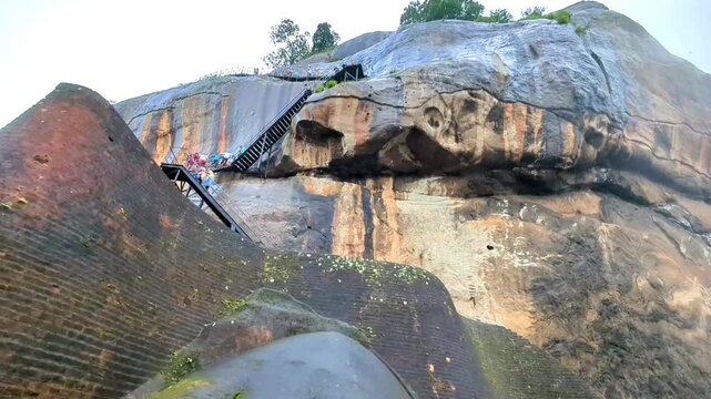 Sigiriya Rock Fortress with Stairway, Sri Lanka