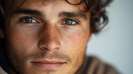 Obraz premium Portrait of a Handsome Man with Flawless Skin and a Confident Smile
