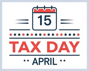 National Tax Day with Elegant Typography and Flag Design for April 15 Event Graphics