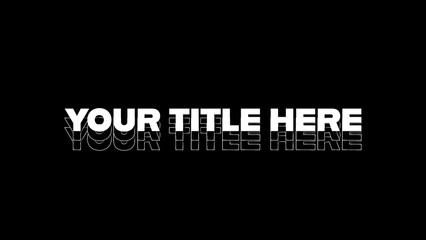 Urban Kinetic Lower Third Title Intro
