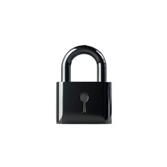 Naklejka premium Isolated black shiny padlock icon on white background