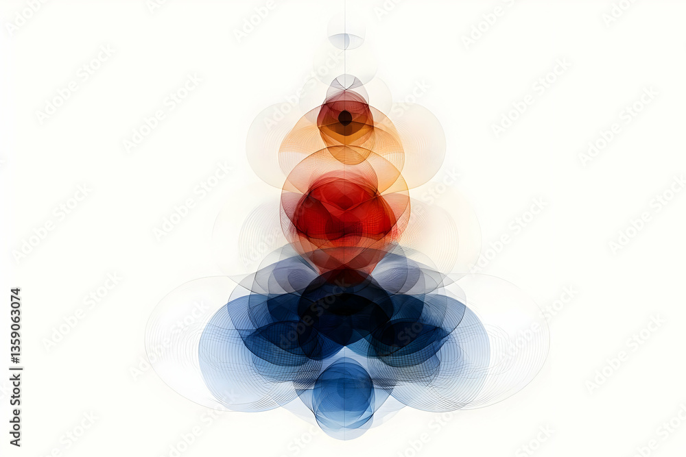 Poster abstract color gradient circles layered design