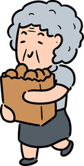 Illustration of woman and shopping bag
