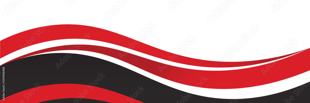 Poster abstract red waves are flowing on black and white background. red line background curve element. sui