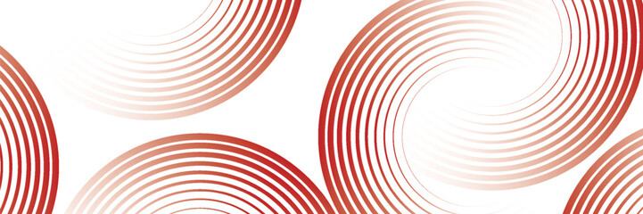 Abstract white background with red circle lines. Digital future technology concept. vector illustration.