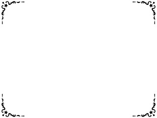 アンティークデザインのコーナーフレーム/黒/イラスト/素材