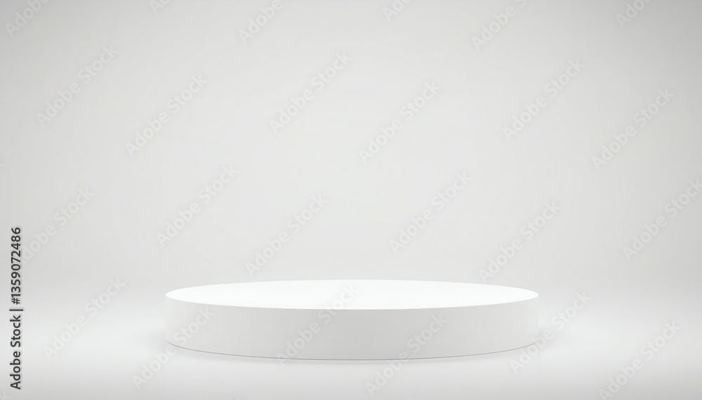 Aufkleber a minimalistic white circular platform set against a plain background, showcasing simplicity and mod