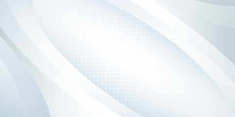 Abstract geometric white background with overlapping layers on bright space with line effect decoration. Circle style concept, modern graphic design element for banner.