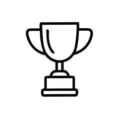 Trophy illustration in minimalistic style on clear background