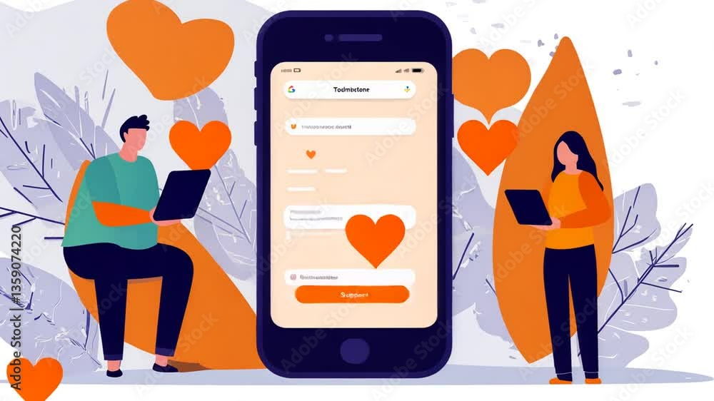 Aufkleber mobile apps concept showcasing user engagement and interaction generative ai
