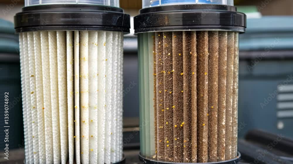 Poster comparison of clean and dirty filters importance of regular maintenance for boiler technology and pi