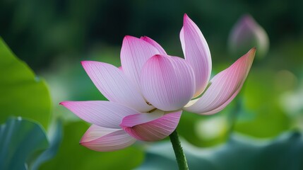 A blooming lotus with upward-pointing petals subtly shaped like currency symbols. 