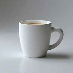 White cup mockup with elegant minimalist design. This image is suitable for branding design presentation, product marketing, advertising, or promotional materials in the beverage and homeware industry