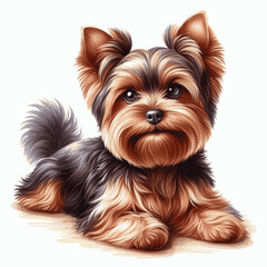 Yorkshire Terrier dog isolated watercolor vector illustration svg