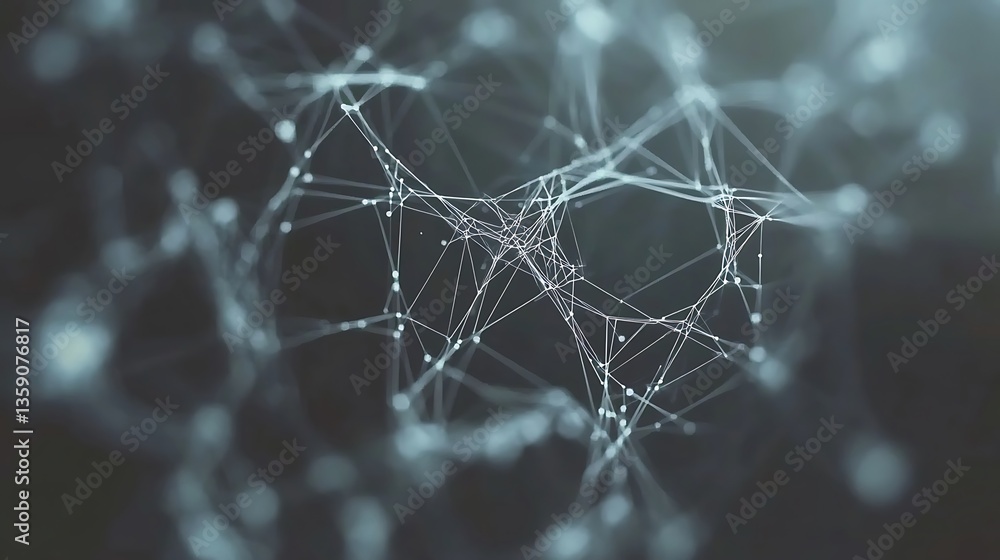 Aufkleber abstract network connection lines and dots.