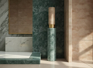 modern cylindrical floor lamp in elegant interior setting