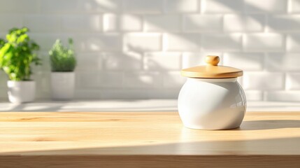 Ceramic jar on counter