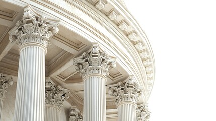 Fototapeta premium Iconic United States Capitol building majestic dome and grand neoclassical columns isolated on a pure white background stunning architectural clarity. 