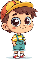 Cute Boy Cartoon Character Smiling Vector Illustration