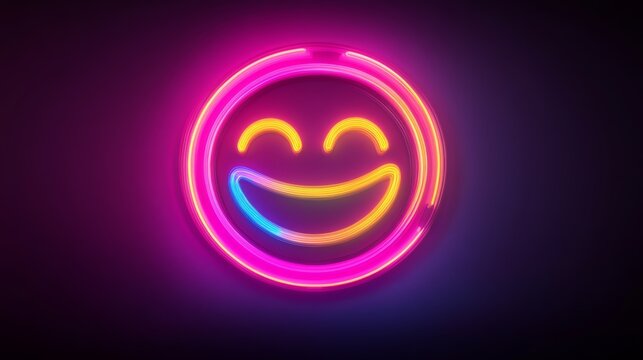 abstract Vector graphic design of a neon emojicon