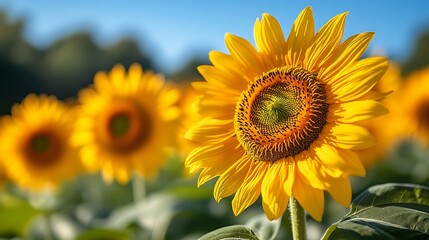 Obraz premium Detailed Sunflower with Bright Yellow Petals High Resolution Picture
