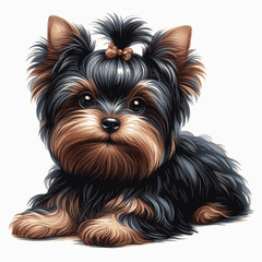 Yorkshire Terrier dog isolated watercolor vector illustration svg