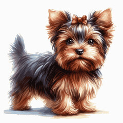 Yorkshire Terrier dog isolated watercolor vector illustration svg
