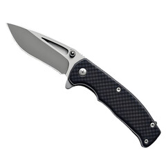 Fototapeta premium Sleek Carbon Fiber Folding Knife: A Precision-Engineered Blade