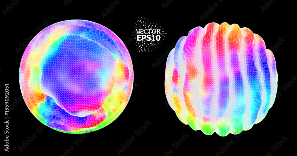 Aufkleber futuristic abstract background. 3d vector illustration. warp surface. distortion. fabric. space surf