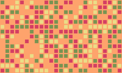 Abstract geometric mosaic pattern.  Warmtoned squares create a textured, pixelated effect. Perfect for website backgrounds, textile designs, or modern art projects.
