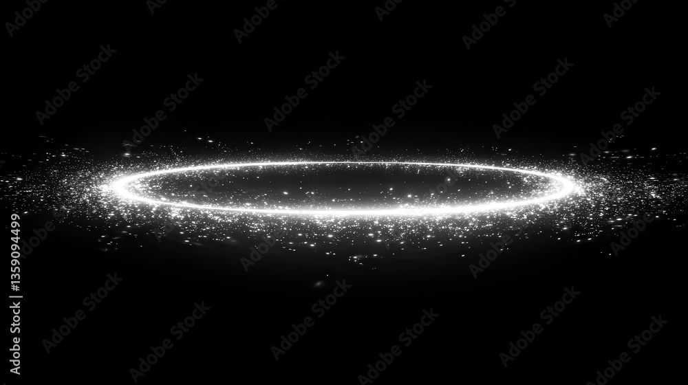 Poster dynamic light circle an abstract energy concept in a dark digital environment