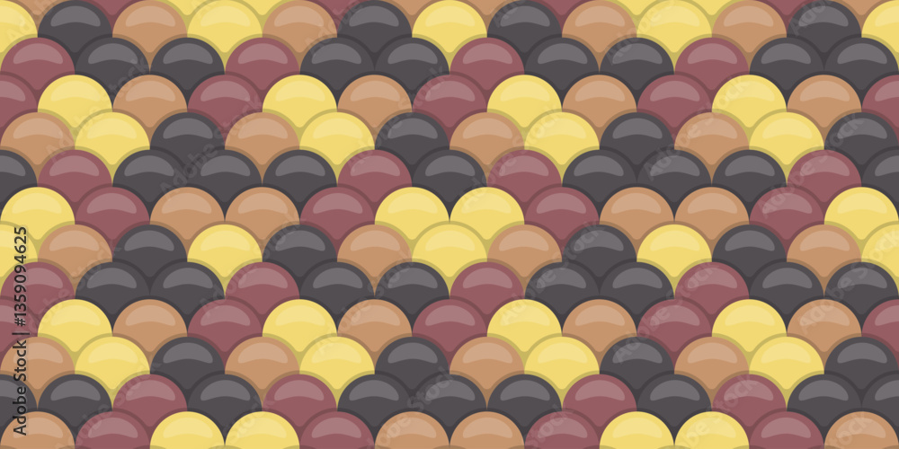 Poster abstract seamless pattern with overlapping rounded shapes in earthy tones. perfect for backgrounds, 