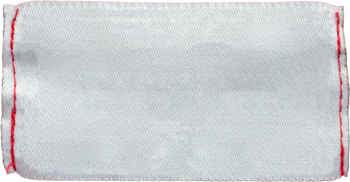 White blank clothing tag label isolated on white background