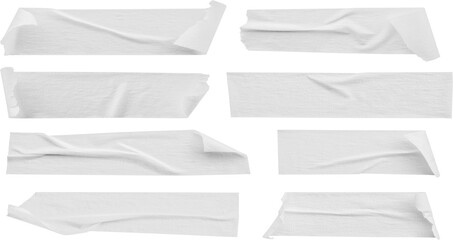 White adhesive paper tape isolated on white background