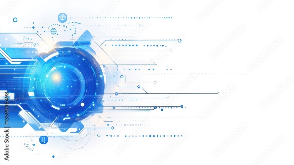 Aufkleber abstract technology background, futuristic design, digital interface, possible use in presentations 