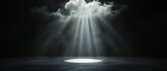 Light rays shine down