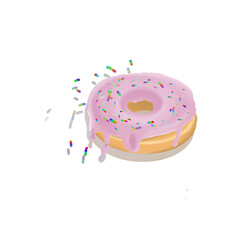 pink donut with sprinkles