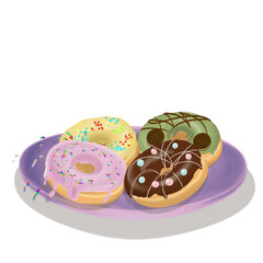 Many variant of donuts illustation