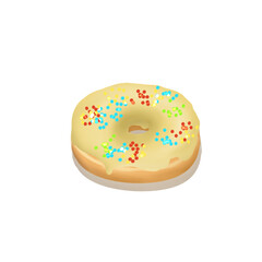 Creamy yellow donut with sprinkles 