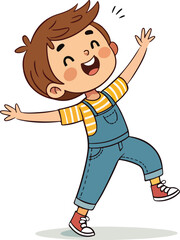 Cute Dancing Boy Cartoon Character Vector Illustration