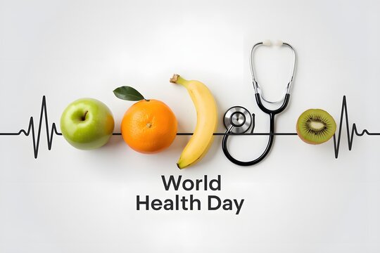 Fresh Fruits and a Stethoscope Celebrate World Health Day - Powered by Adobe