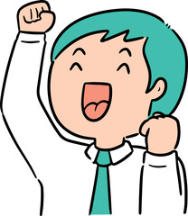 Illustration of celebrating man