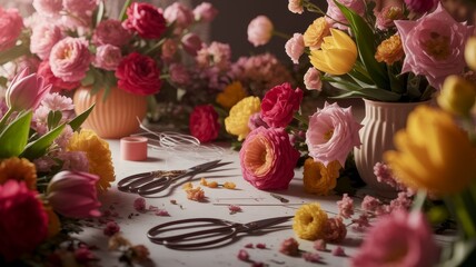 Beautiful flower photography, flower shop, floristry, florist profession, fresh flowers, flowers for celebrations, floral mood, event decor.