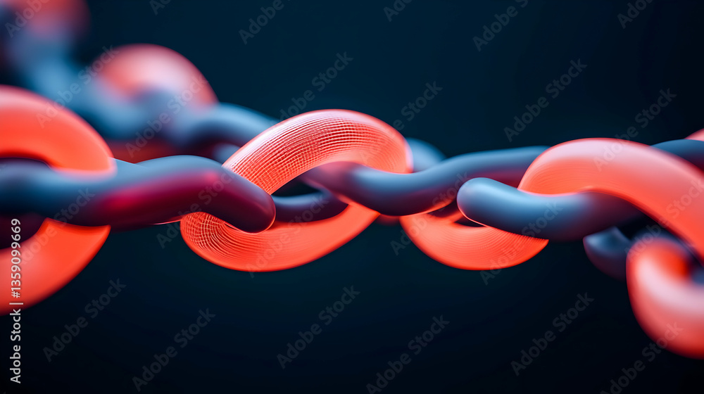 Poster glowing red network nodes in a complex web