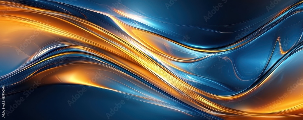 Poster dynamic abstract flow of light and color in a vibrant environment